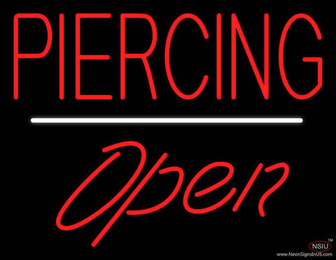 Piercing Open White Line Real Neon Glass Tube Neon Sign