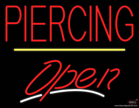 Piercing Open Yellow Line Real Neon Glass Tube Neon Sign