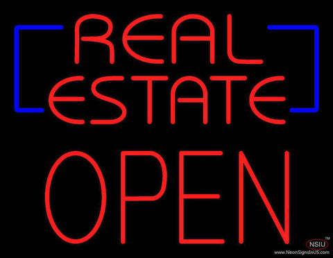 Red Real Estate Block Open Real Neon Glass Tube Neon Sign