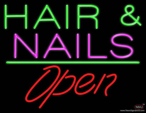 Green Hair And Nails Open Real Neon Glass Tube Neon Sign