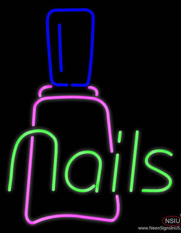 Nails with Nail Logo Real Neon Glass Tube Neon Sign