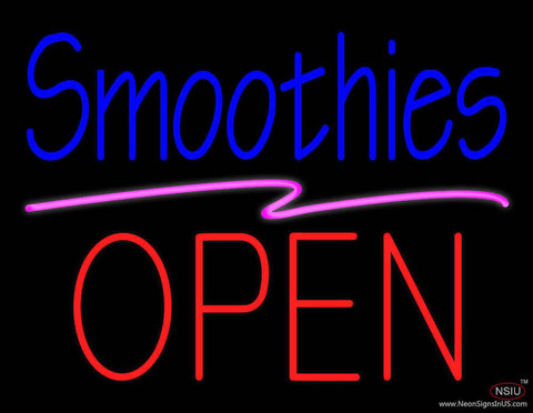 Blue Smoothies Block Red Open Real Neon Glass Tube Neon Sign