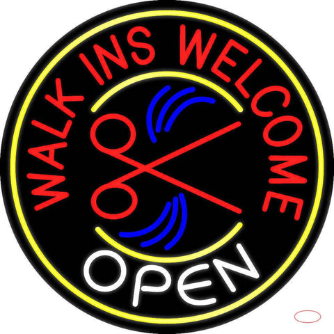 Hair Walk Ins Welcome Real Neon Glass Tube Neon Sign