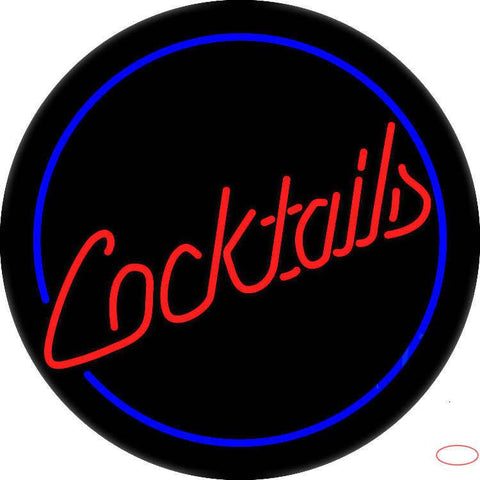 Circular Cocktail Real Neon Glass Tube Neon Sign