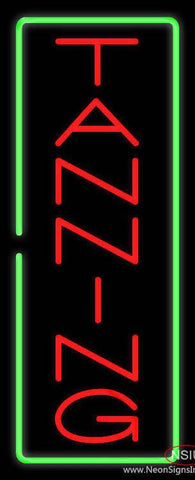 Vertical Red Tanning Green Border Real Neon Glass Tube Neon Sign
