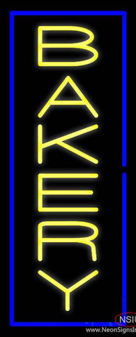 Yellow Bakery with Blue Border Real Neon Glass Tube Neon Sign