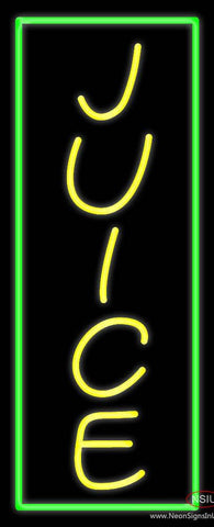 Yellow Juice with Green Border Real Neon Glass Tube Neon Sign