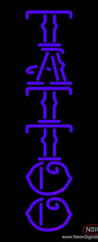 Vertical Purple Tattoo Real Neon Glass Tube Neon Sign 