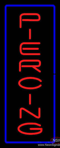 Vertical Red Piercing Yellow Border Real Neon Glass Tube Neon Sign 