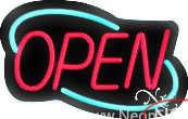 Deco Style Pink Open With Aqua Border Real Neon Glass Tube Neon Sign