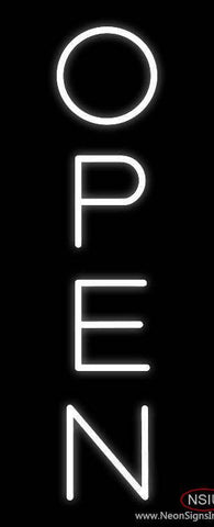 White Vertical Real Neon Glass Tube Neon Sign 