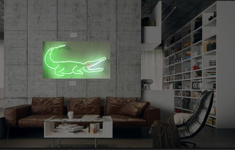 New Crocodile Neon Art Sign Handmade Visual Artwork Home Wall Decor Light