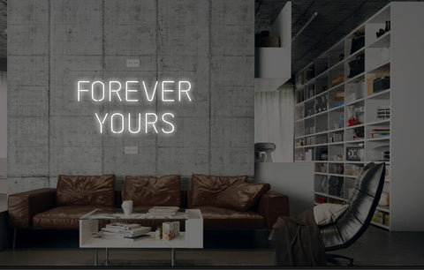 New Forever Yours Love Neon Art Sign Handmade Visual Artwork Wall Light 