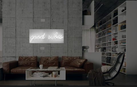 New Good Vibes Neon Art Sign Handmade Visual Artwork Wall Decor Light 