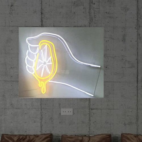 New Lemon Juice Neon Art Sign Handmade Visual Artwork Wall Decor Light 