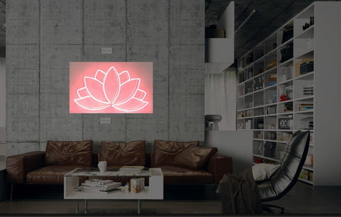 New Lotus Flower Neon Art Sign Handmade Visual Artwork Wall Decor Light 