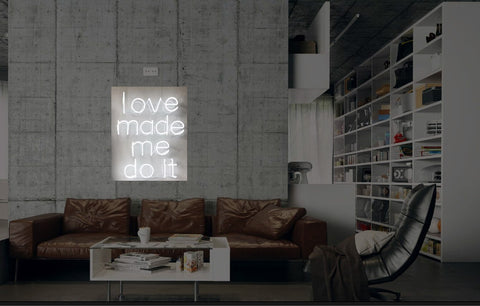 New Love Made Me Do It Neon Art Sign Handmade Visual Artwork Wall Light 