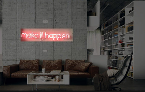 New Make It Happen Neon Art Sign Handmade Visual Artwork Wall Decor Light 