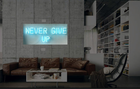 New Never Give Up Neon Art Sign Handmade Visual Artwork Wall Decor Light