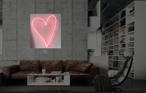 Large neon heart light deals