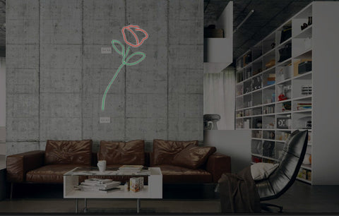 New Rose Flower Neon Art Sign Handmade Visual Artwork Wall Decor Light 