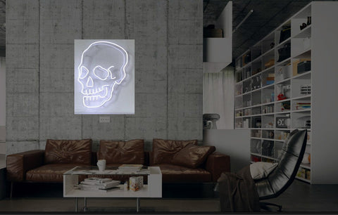 New Skull Neon Art Sign Handmade Visual Artwork Wall Decor Light 