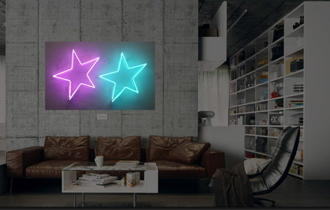 New Stars Neon Art Sign Handmade Visual Artwork Wall Decor Light 