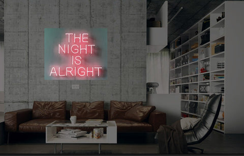 New The Night Is Alright Neon Art Sign Handmade Visual Artwork Wall Decor Light