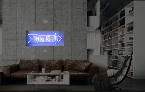 New This Is It Arrow Neon Art Sign Handmade Visual Artwork Wall Decor Light 