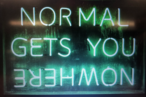 Normal Gets you no where neon sign 