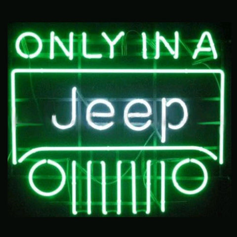 Professional  Only In A Jeep Beer Bar Open Neon Signs 