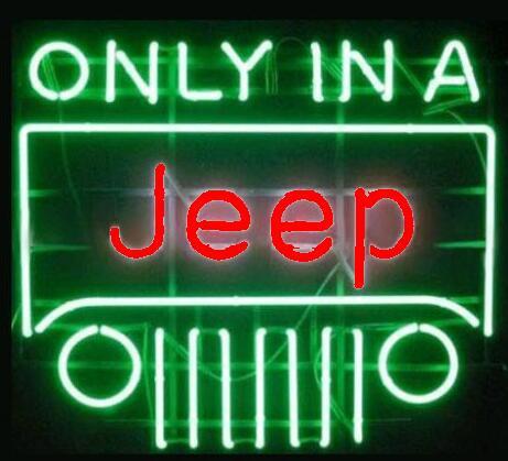 Only In A Jeep Red Beer Bar Open Neon Signs 