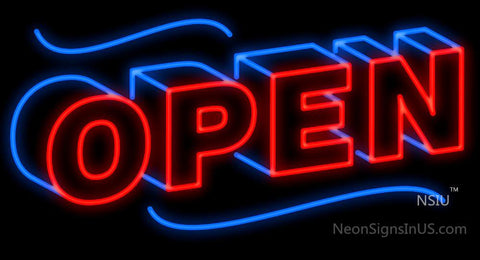 Open Block Neon Sign 