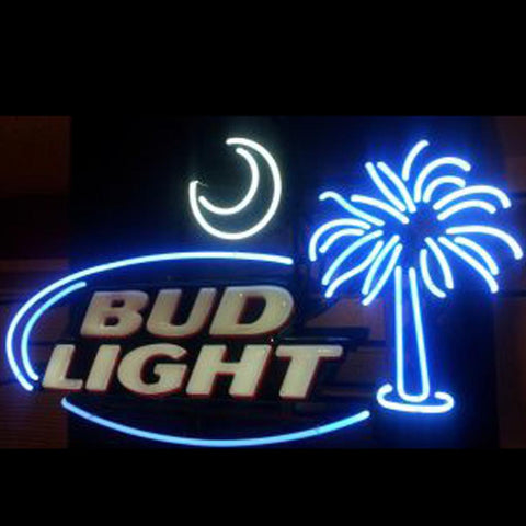 Original Bud Light South Carolina Palmetto Tree Moon Neon Beer 