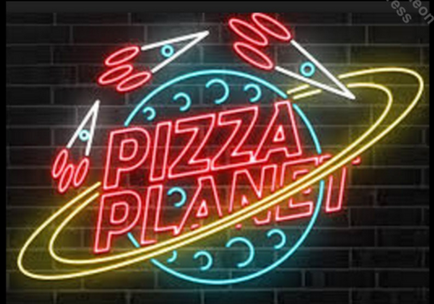 Pizza Planet neon sign 