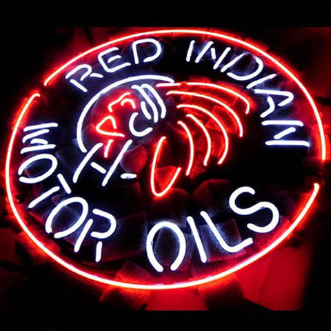 Professional  Red Indian Motor Oils Beer Bar Neon Sign