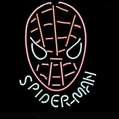 Professional  Spiderman Super Man Logo Pub Display Store Beer Bar Real Neon Sign Gift 