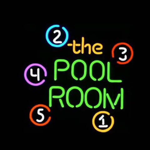 Professional  The Pool Room Shop Open Neon Sign