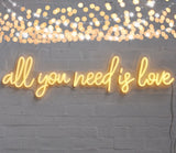 white all you need is love neon sign for wedding homemade art neon sign