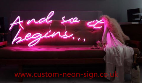 And So It Begins Wedding Home Deco Neon Sign 