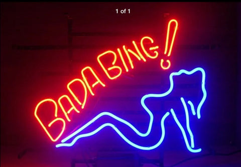 Bada Bing Shop Open Handmade Art Neon Sign 