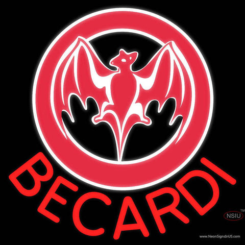 Bacardi Bat Red Logo Neon Rum Sign 