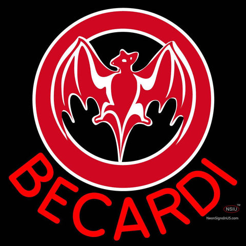 Bacardi Bat Red Logo Neon Rum Sign 