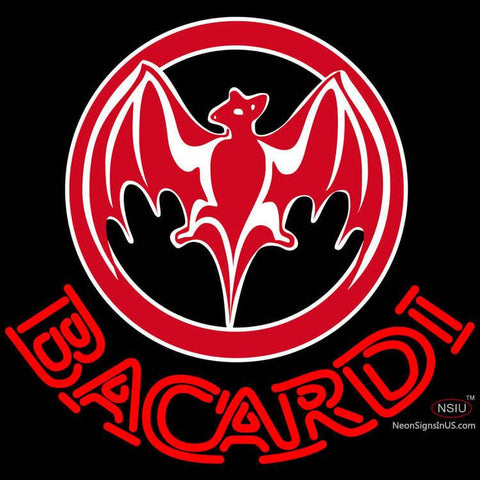 Bacardi Bat Red Logo Neon Rum Sign x 