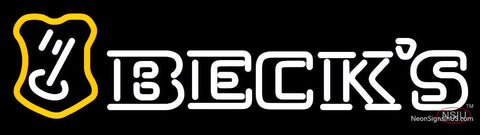 Beck Orange Border Key Label Neon Beer Sign 