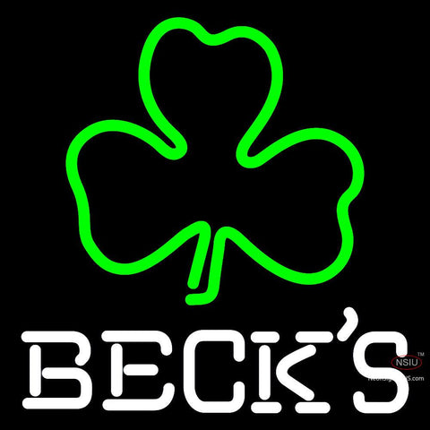 Becks Green Clover Neon Beer Sign