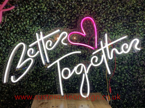 Better Together Love Wedding Home Deco Neon Sign 