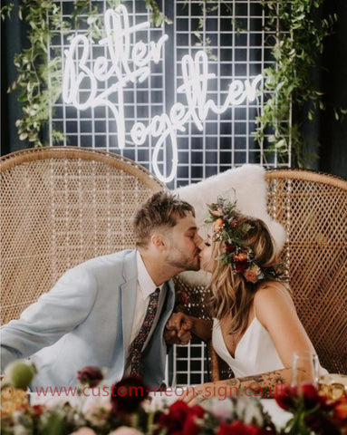 Better Together White Wedding Home Deco Neon Sign 