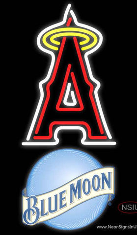 Blue Moon Anaheim Angels MLB Real Neon Glass Tube Neon Sign