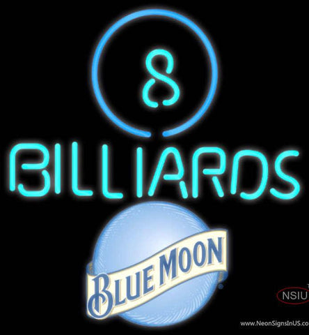 Blue Moon Ball Billiards Pool Neon Beer Sign 